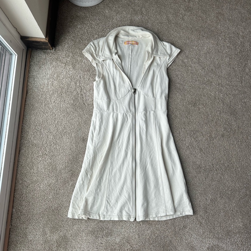 UO Amal Zip-Front Mini Dress